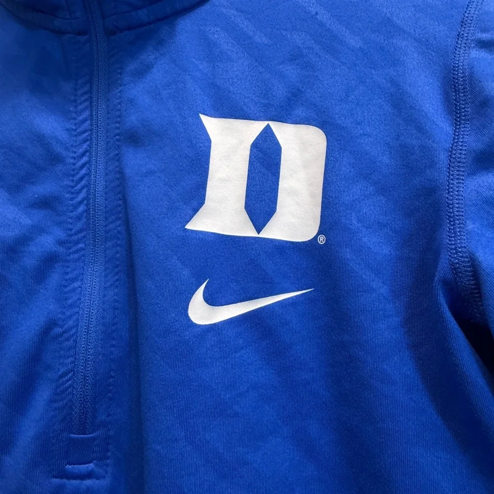 Duke Blue Devils Nike 1/4 Zip Pullover Womens Small Blue Dri-FIT Thumbholes NCAA